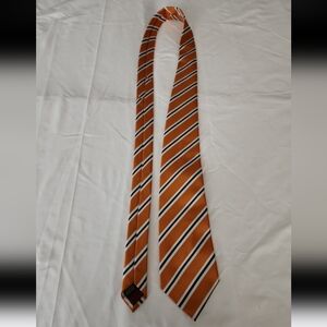 Marconi orange striped men's dress tie #D016
